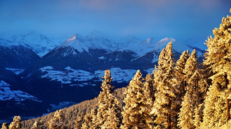 Es wird Abend bei der Talabfahrt